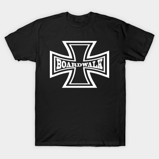 Iron Cross Boardwalk Motorcycle T-Shirt by DroolingBullyKustoms